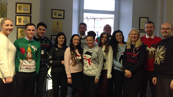 Christmas jumpers group photo